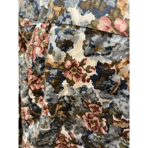 VTG LL Bean Cotton Floral Button Up Shirt 20 XXL Cottage Core Preppy Prairie - Picture 3 of 10